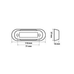 Premium luce a 4 led montaggio superficiale 12/24V Bianco - 30099