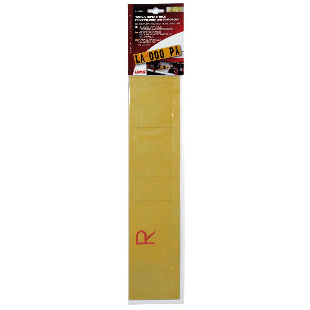 Targa ripetitrice provvisoria per rimorchi 480x110 mm - 30187