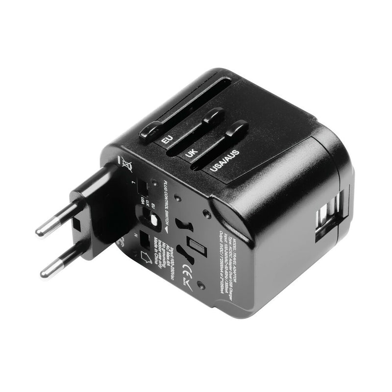 Travel Mate Elite adattatore universale da viaggio + caricatore Usb a 2 porte - 30852