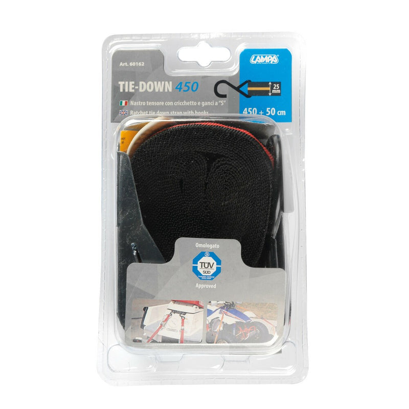 Cinghia lega bagagli con cricchetto 4,50 m + 0.50 m con ganci "S" - 32555