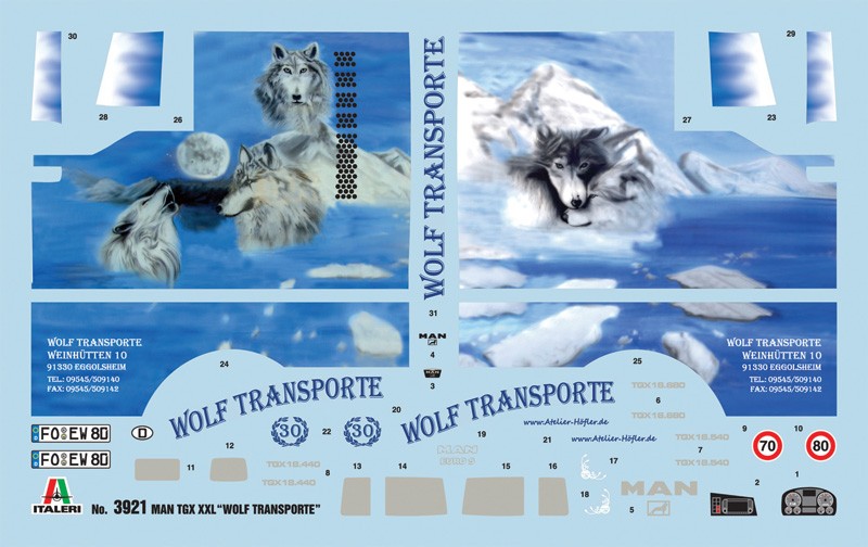 MAN TGX XXL "Wolf Transporte" Kit 1:24 - 35980