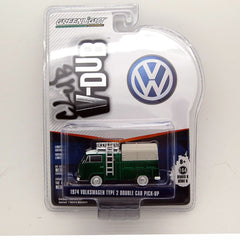 Volkswagen T2 1974 Double Cab Pick Up "Club Vee-Dub series 8" 1:64 Green - 36712