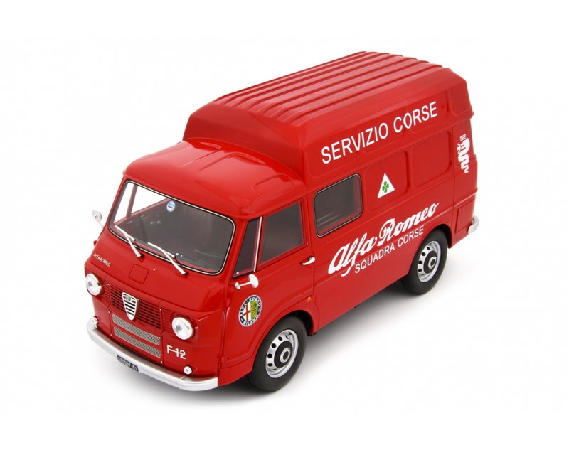Alfa Romeo F12 Autocarro Tetto Sopralzato 1967 Servizio Corse Rosso 1:18-5
