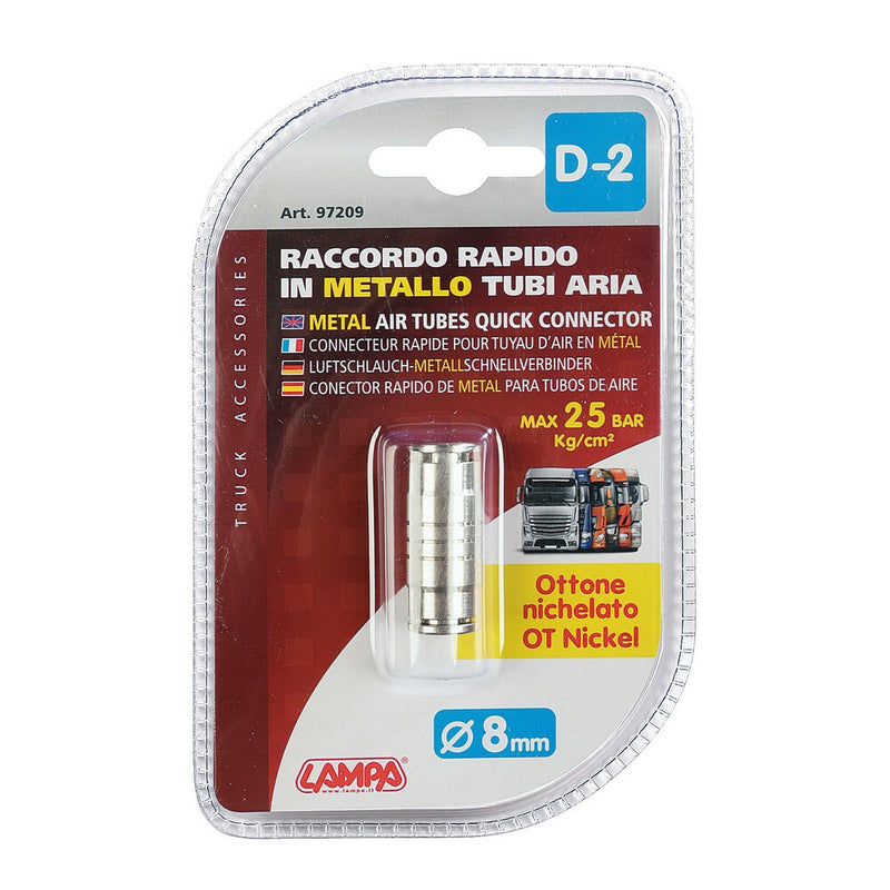 Raccordo Aria in Metallo Lampa D2 per tubi da 8mm - 40902