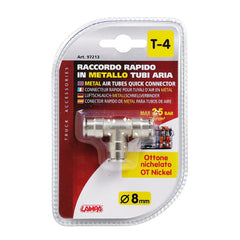 Raccordo Aria in Metallo Lampa T-3 a T per tubi aria - Ø 8 mm - 40928