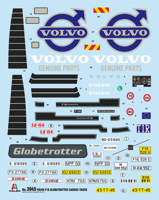 Volvo F16 Globetrotter Canvas Truck with elevator Kit 1:24 - 41345