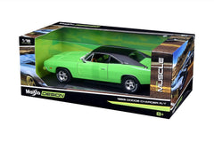 Dodge Charger R/T 1969 Green Black 1:18 - 41936