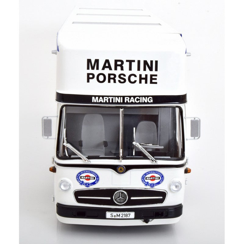 Mercedes O 317 Truck Porsche Transporter Martini Racing White 1:18 - 43100