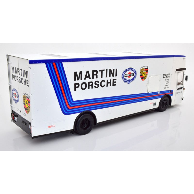 Mercedes O 317 Truck Porsche Transporter Martini Racing White 1:18 - 43101