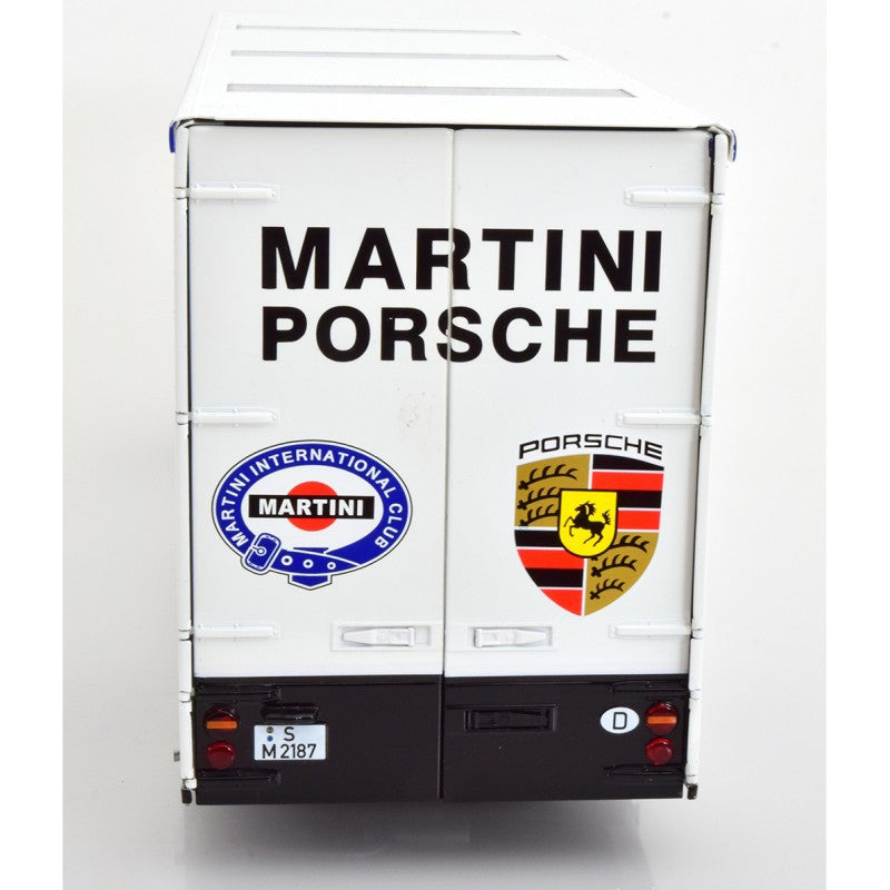 Mercedes O 317 Truck Porsche Transporter Martini Racing White 1:18 - 43102
