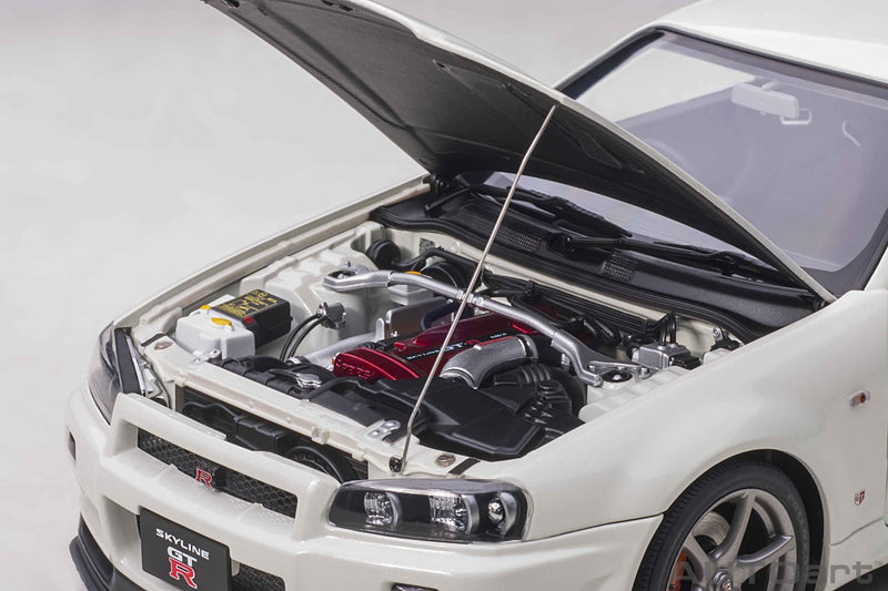 Nissan Skyline GT-R R34 V-spec II White Pearl 1:18 - 44101
