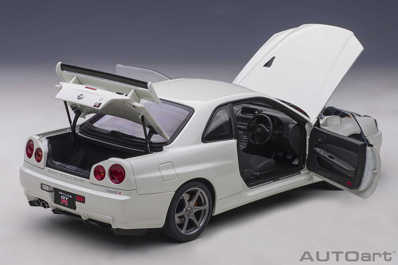 Nissan Skyline GT-R R34 V-spec II White Pearl 1:18 - 44103