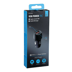 Usb Power Tec caricabatteria 2 porte Usb - Ultra Fast Charge - 18W - 12/24V - 44186