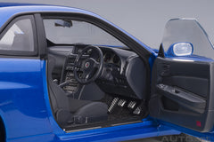 Nissan Skyline GT-R R34 V-spec II Bayside Blue 1:18 - 48601