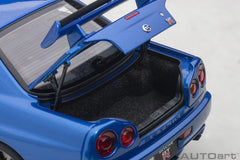 Nissan Skyline GT-R R34 V-spec II Bayside Blue 1:18 - 48603
