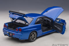 Nissan Skyline GT-R R34 V-spec II Bayside Blue 1:18 - 48604