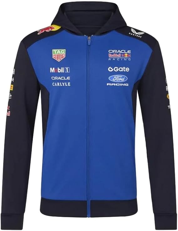 Red Bull Racing F1 2026 Official Team Hoodie Felpa Zip Intera con Cappuccio-12