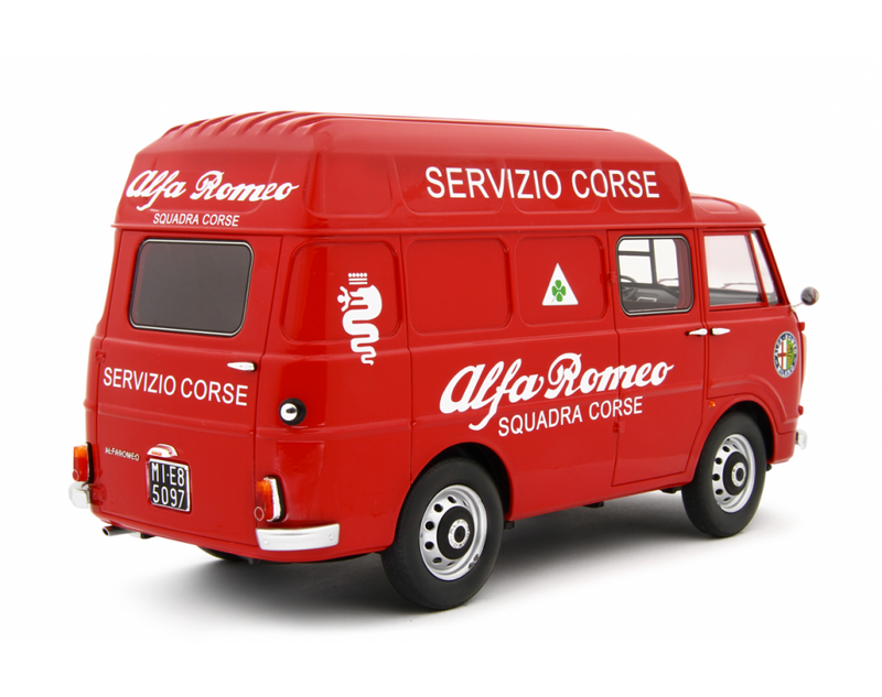 Alfa Romeo F12 Autocarro Tetto Sopralzato 1967 Servizio Corse Rosso 1:18-2