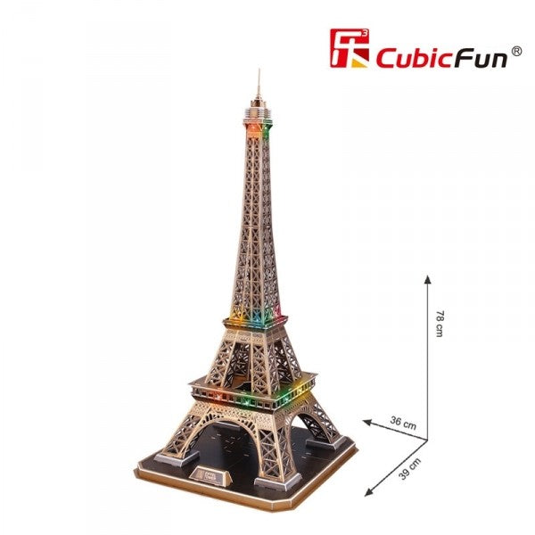 Torre Eiffel Parigi Cubic Fun 3D LED Puzzle 78 cm h - 50700
