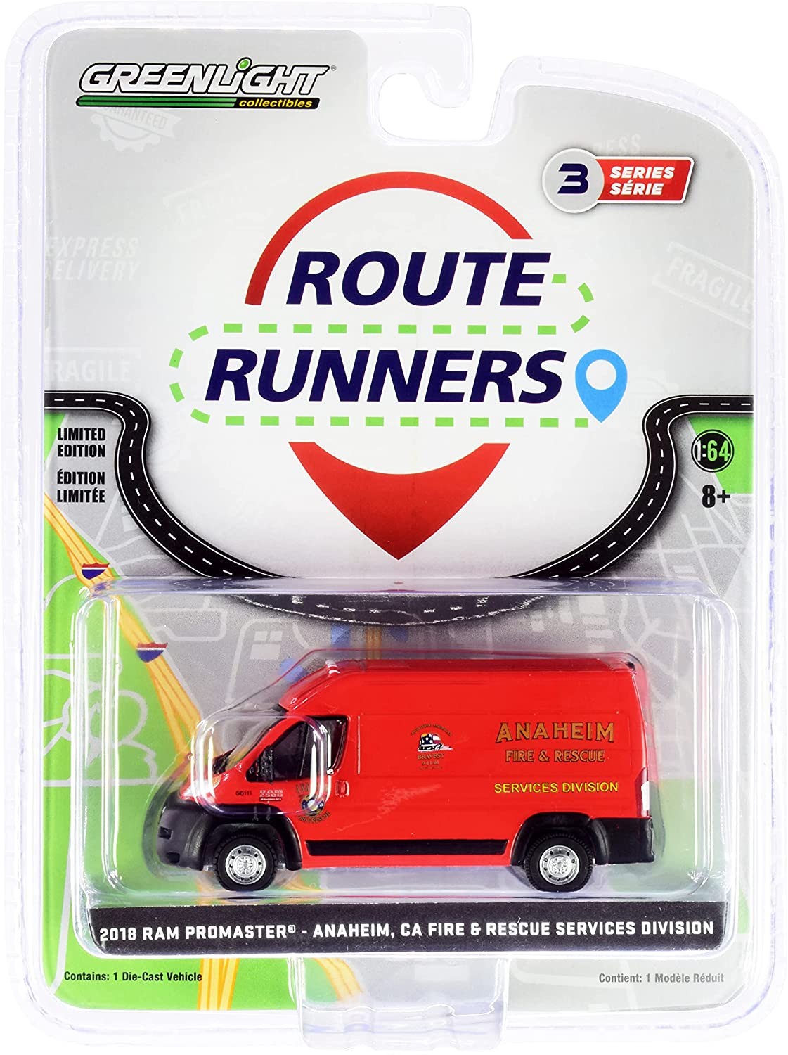 Ram ProMaster 2500 Cargo High Roof Van Anaheim 2018 California Fire & Rescue Services Division  1:64 - 54253