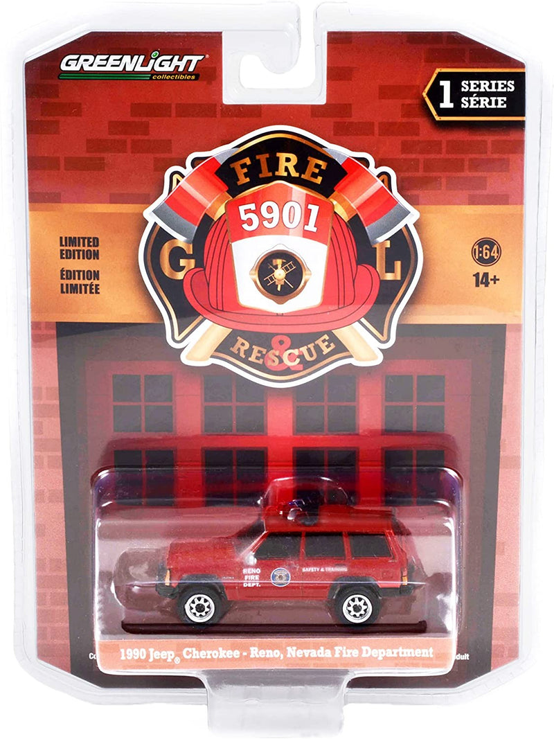 Jeep Cherokee 1990 "Reno Nevada Fire Department" Red 1:64 - 54290