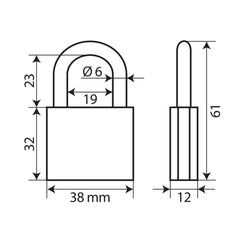 Lucchetto in ottone standard - 40 mm - 55398