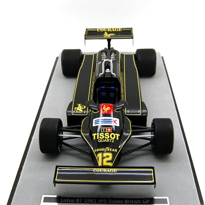 Lotus F1 87 JPS Courage-Essex Ford Cosworth DFV 3.0 V8 British GP 1981 Nigel Mansell 1:18 - 56627