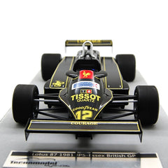 Lotus F1 87 JPS Courage-Essex Ford Cosworth DFV 3.0 V8 British GP 1981 Nigel Mansell 1:18 - 56628