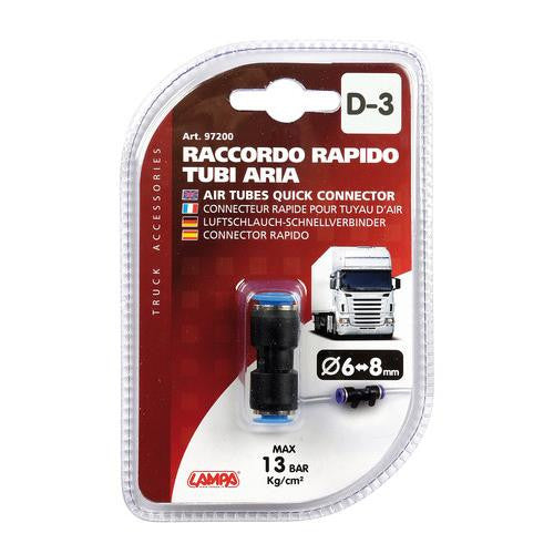 Raccordo Aria Lampa D3 riduzione per tubi da 8mm a 6mm - 596