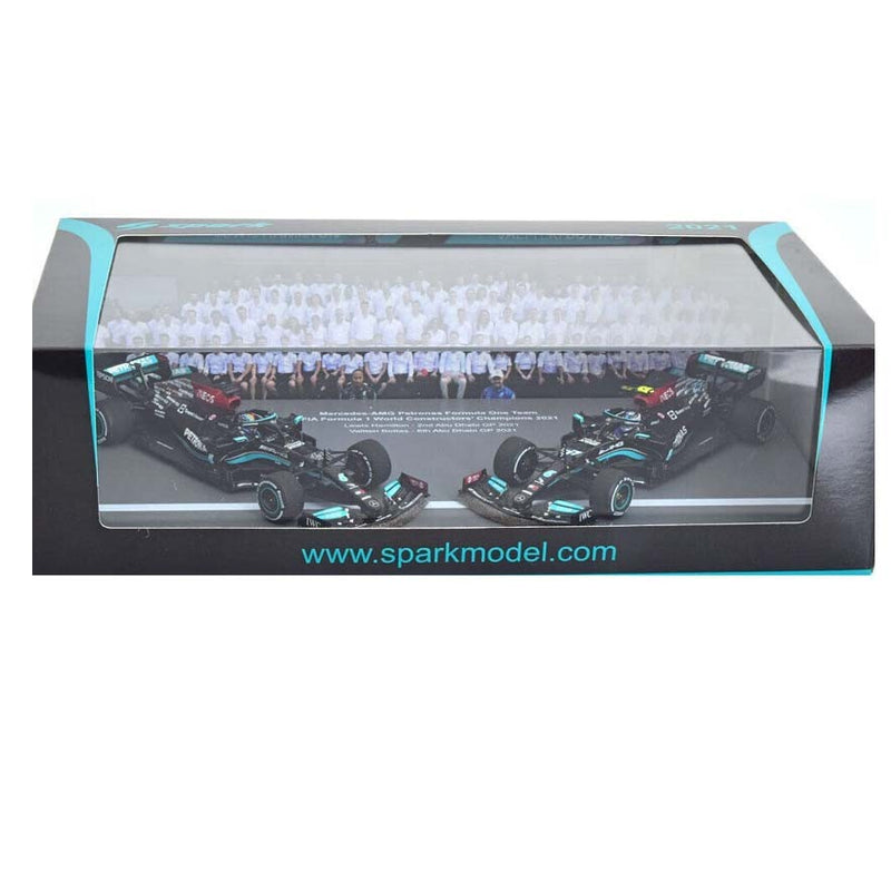 Mercedes-AMG Petronas Formula One Team 44 F1 W12 E Performance 2nd & 6th Abu Dhabi GP 2021 Set 2 Cars Hamilton + Bottas 1:43 - 60369