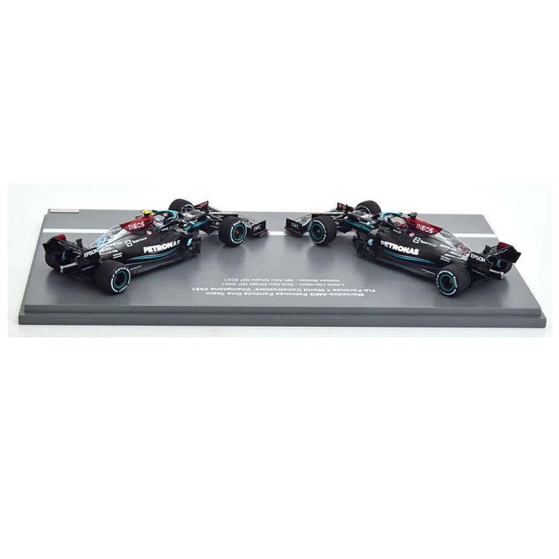 Mercedes-AMG Petronas Formula One Team 44 F1 W12 E Performance 2nd & 6th Abu Dhabi GP 2021 Set 2 Cars Hamilton + Bottas 1:43 - 60370