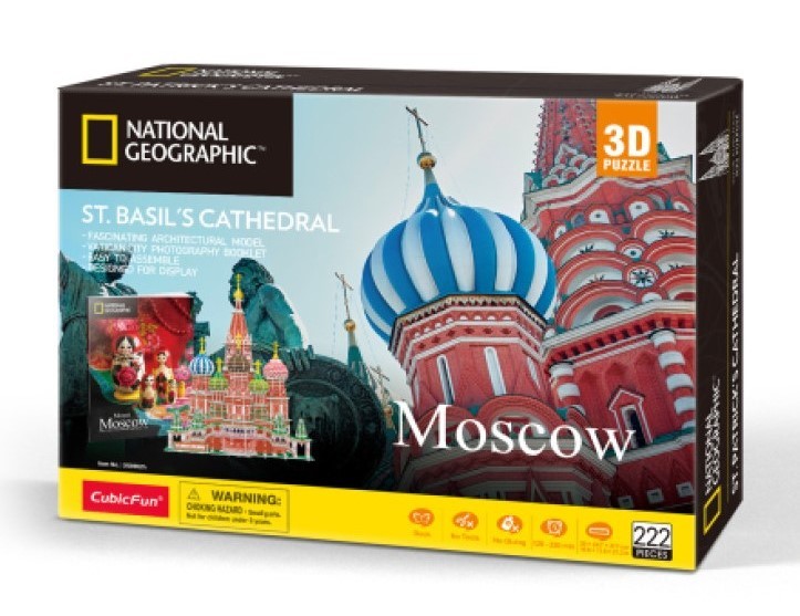 Cattedrale di San Basilio Mosca Cubic Fun 3D Puzzle 37 cm h National Geografic - 60581