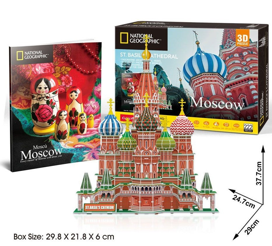 Cattedrale di San Basilio Mosca Cubic Fun 3D Puzzle 37 cm h National Geografic - 60582