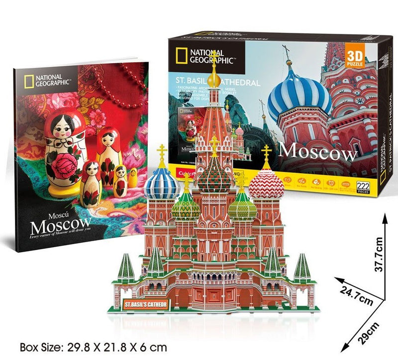 Cattedrale di San Basilio Mosca Cubic Fun 3D Puzzle 37 cm h National Geografic - 60582