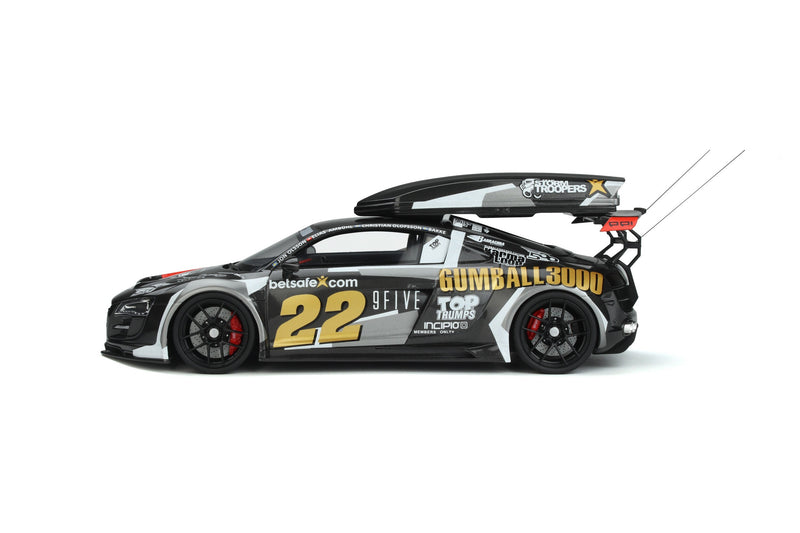 Audi R8 Gumball 3000 2020 black - white - gold 1:18 - 63955