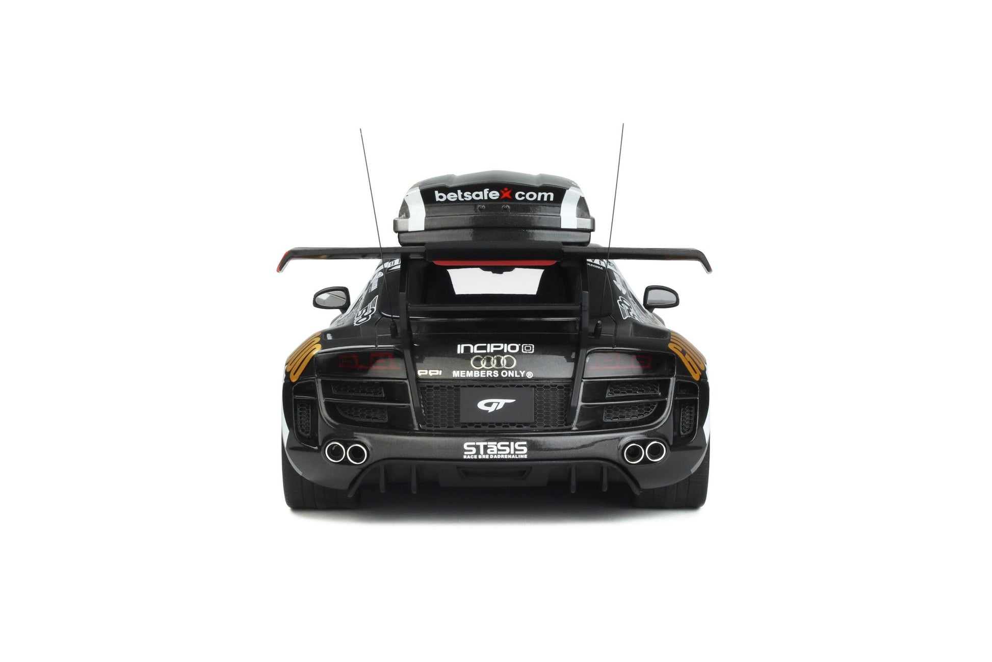Audi R8 Gumball 3000 2020 black - white - gold 1:18 - 63957