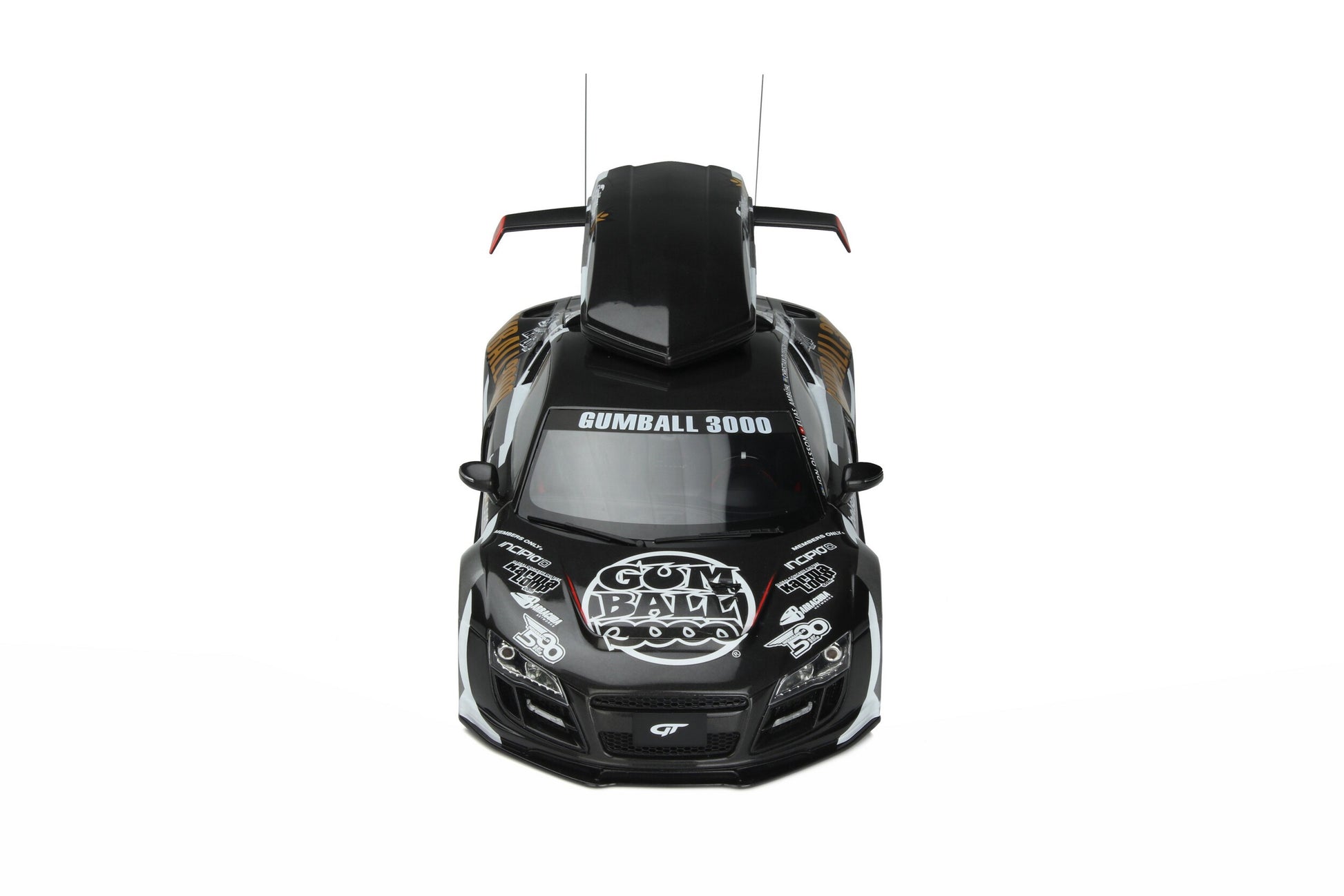 Audi R8 Gumball 3000 2020 black - white - gold 1:18 - 63960