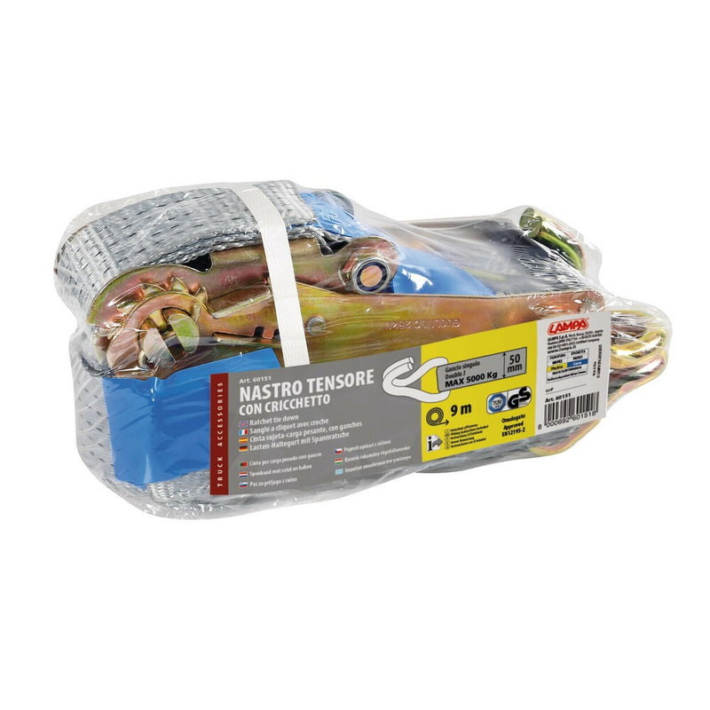 Nastro tensore con cricchetto Gancio singolo - 9 m - 64262