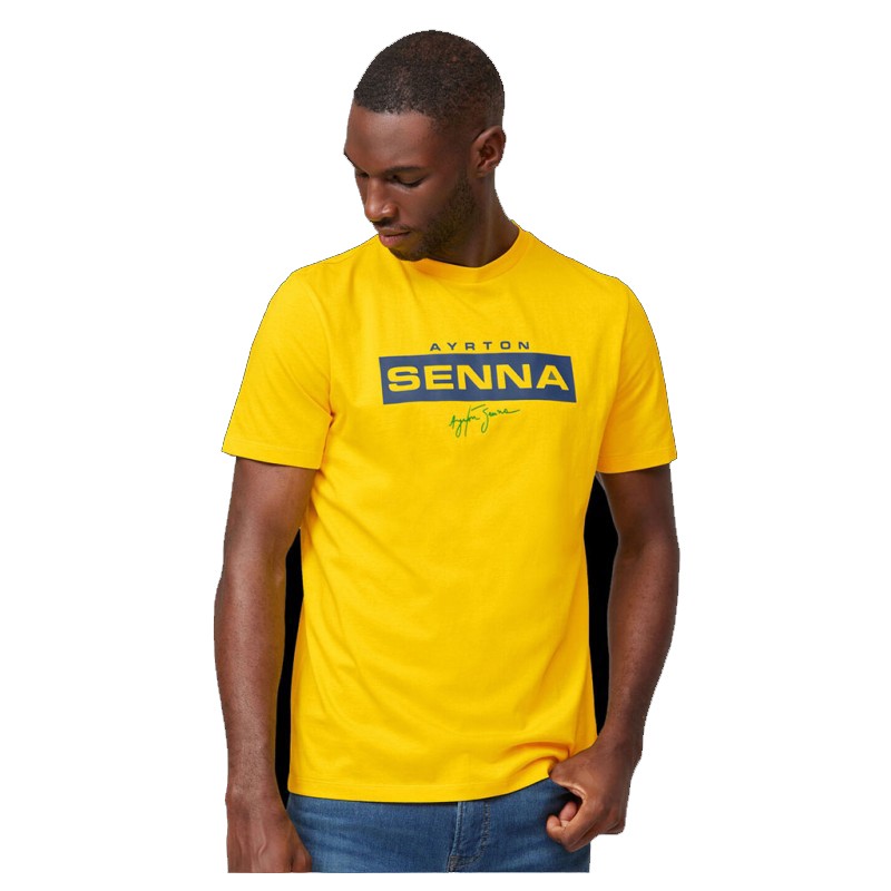 Ayrton Senna T-shirt F1 Yellow Official - 64612
