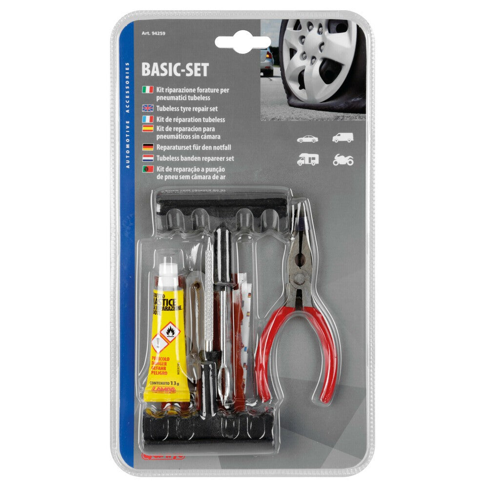 Basic-set kit riparazione forature pneumatici tubeless - 64744