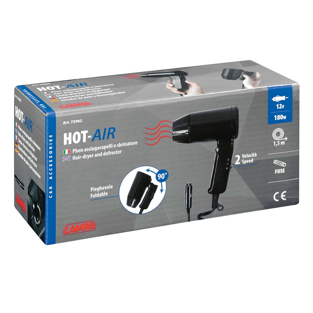 Hot-Air phon asciugacapelli e sbrinatore 12V - 180W - 64746