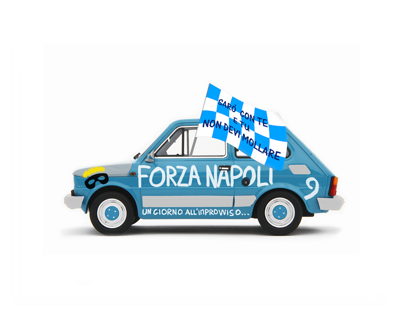Fiat 126 Personal Forza Napoli 3° Scudetto Azzurro - Bianco 1:18 - 68793