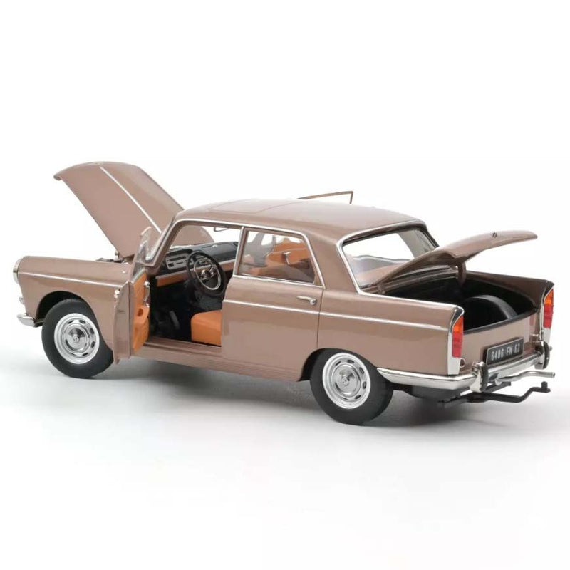Peugeot 404 1965 Brun métallisé with Caravan Hénon 1:18 - 69793
