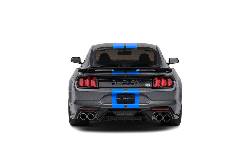 Shelby Mustang GT500 KR 2022 silver grey metallic - blue 1:18 - 70124