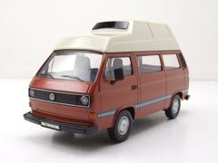Volkswagen T3 Star 1983 Camper Van High Roof Brown - White 1:24 - 70276