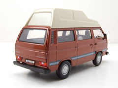 Volkswagen T3 Star 1983 Camper Van High Roof Brown - White 1:24 - 70277