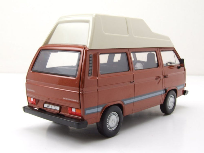 Volkswagen T3 Star 1983 Camper Van High Roof Brown - White 1:24 - 70277