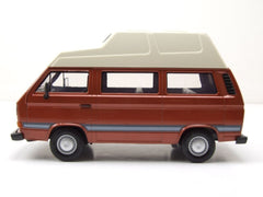 Volkswagen T3 Star 1983 Camper Van High Roof Brown - White 1:24 - 70278