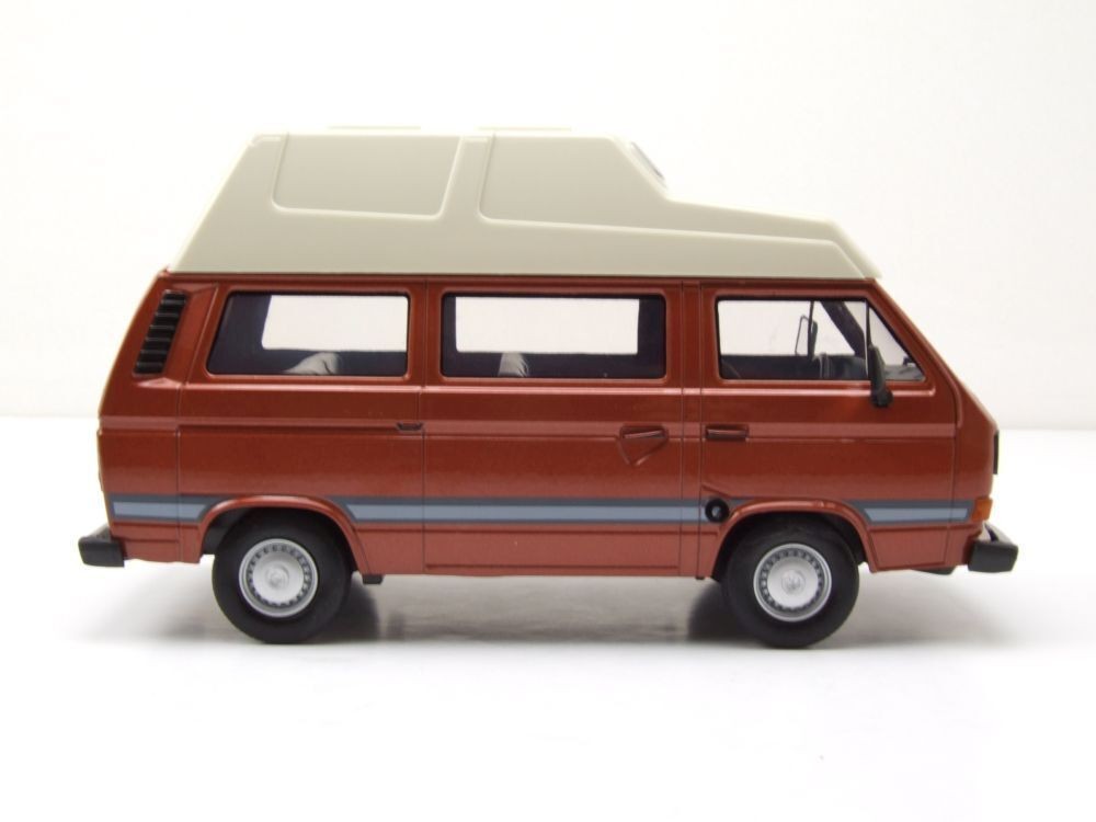 Volkswagen T3 Star 1983 Camper Van High Roof Brown - White 1:24 - 70279