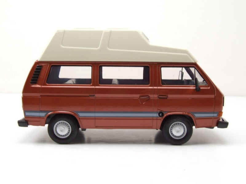 Volkswagen T3 Star 1983 Camper Van High Roof Brown - White 1:24 - 70279